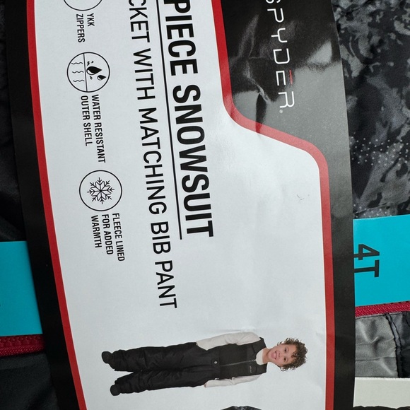 Spyder Black and Gray Snowsuit Set 4T - Picture 4 of 8